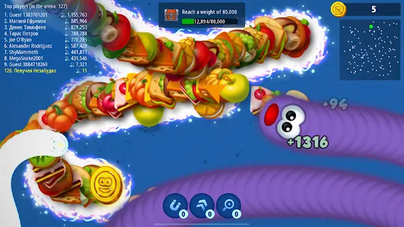 Worms Zone .io Mod Apk Screenshot