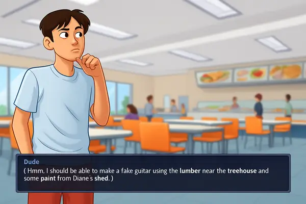 In-game locations in Summertime Saga including school, gym, and beach