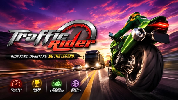 Traffic Rider Mod Apk game coverart
